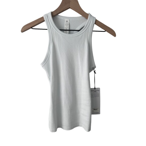 Alo  Yoga white Ribbed Devoted Tank XS NWT - Picture 4 of 8